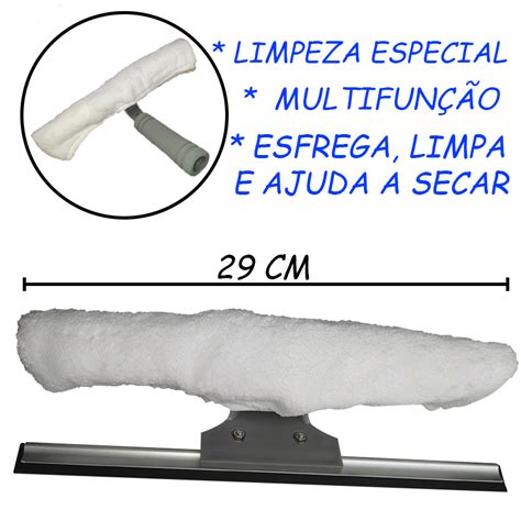 Rodo Limpa Vidros Espelho Combinado Sem Cabo Limpeza Especial