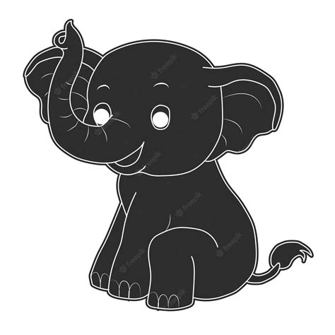 Página Para Colorear De Elefante Para Niños Ilustración De Contorno De Elefante Dibujado A Mano