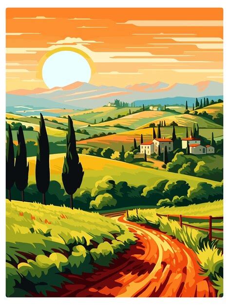 Toscana italia decoración cartel de viaje vintage souvenir tarjeta