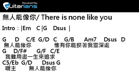 Hillsong Worship 無人能像你 There is none like you 結他譜 Chord譜 吉他譜 曲