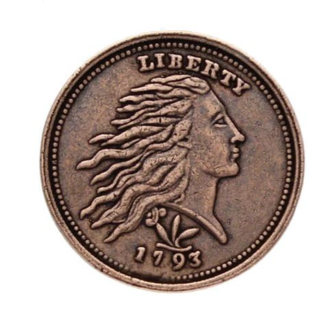 flowing hair  large cent wreath reverse