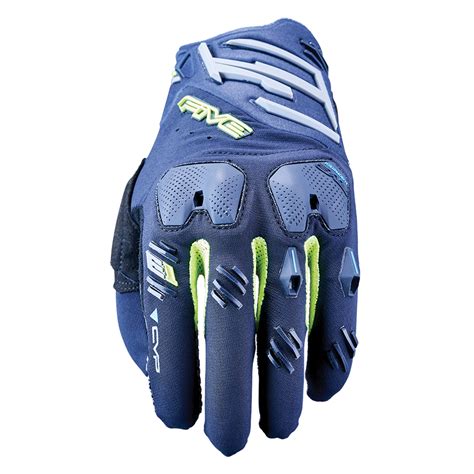 Five Gloves E1 Enduro Navy Fluro Yellow