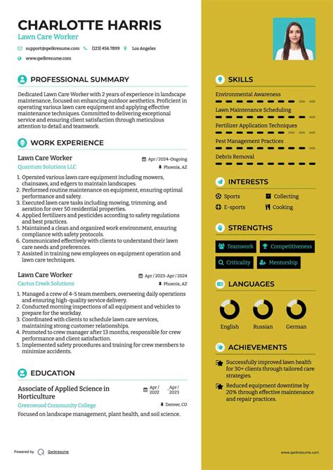 Lawn Care Resume - norikbarip
