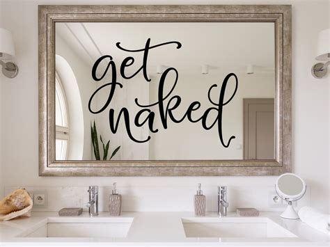 Get Naked Wall Decal Get Naked Decal Bathroom Wall Decal Etsy