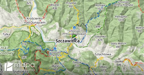 Szczawnica - mapa szlaków turystycznych | mapa-turystyczna.pl