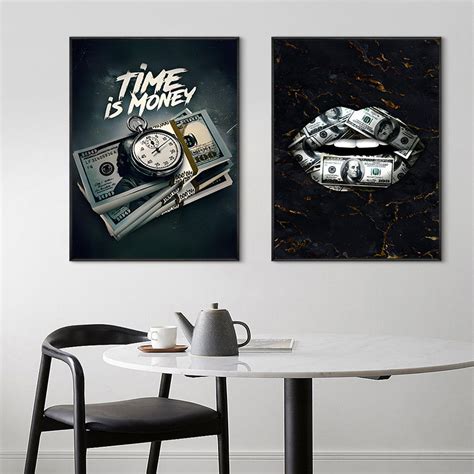 time  money motivational canvas art posters  prints modern art