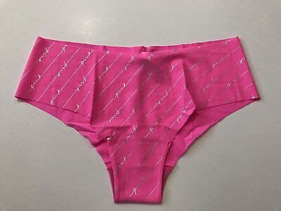 PINK By Victorias Secret No Show Cheekster Panty Pink Silver Logo