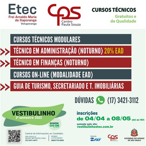 Vestibulinho Etec Semestre Etec De Votuporanga