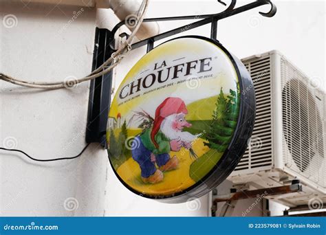 La Chouffe Logo And Sign Cartoon Front Of Bar Of Belgian Blonde Beer