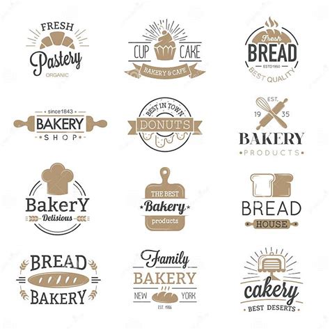 Las Insignias De La Panadería Y Los Iconos Del Logotipo Enrarecen El