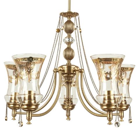 Casa Padrino lustre baroque de luxe en cristal laiton avec patine Ø 60