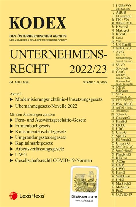 Kodex Unternehmensrecht Inkl App Buch