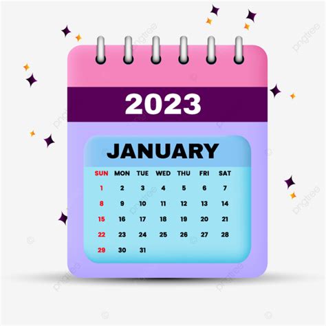 January 2023 Calendar January 2023 Calendar Png And Vector With