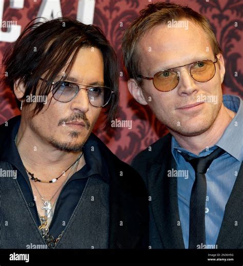 U S Actor Johnny Depp Left And British Actor Paul Bettany Right