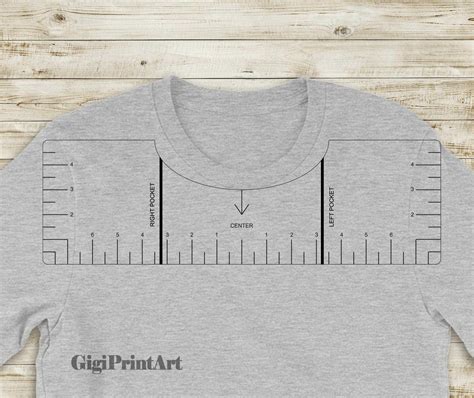 Tshirt Ruler With Pockets Svg T Shirt Alignment Tool Dxf Etsy