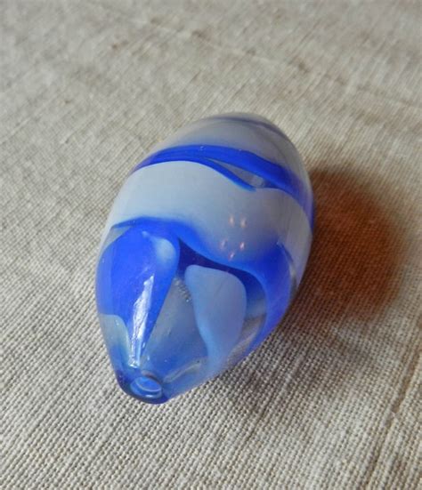 Oval Hand Blown Hollow Art Glass Focal Bead With Swirls Of Etsy