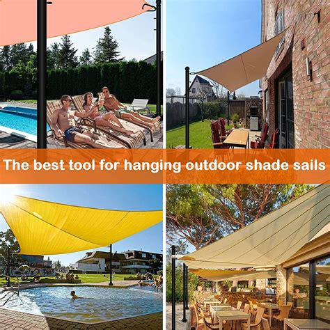 Snapklik Shade Sail Poles Outdoor Sun Shade Sail Pole Kit