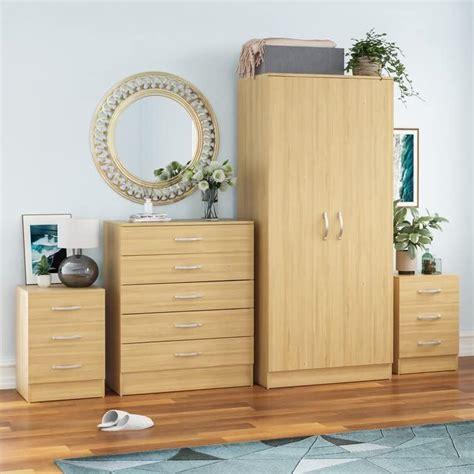 Vida Designs Riano 4 Piece Bedroom Sets 2 X 3 Drawer Bedside Cabinets