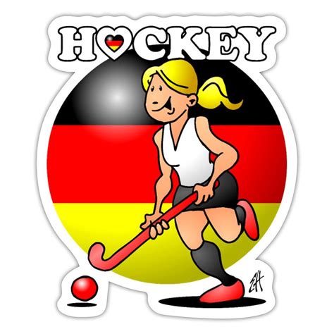 Hockey lady of the German field hockey team. - Sticker | Field hockey, Hockey teams, Hockey