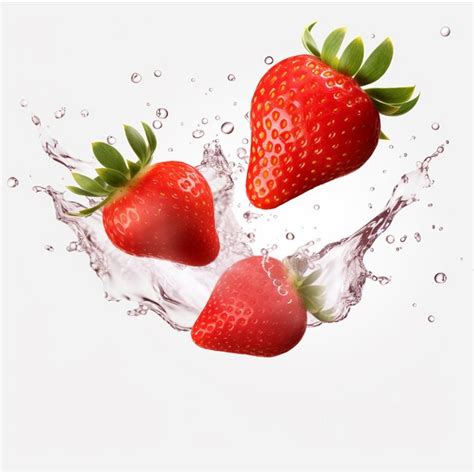 Premium Ai Image Strawberries Are Falling Into The Water And They Are