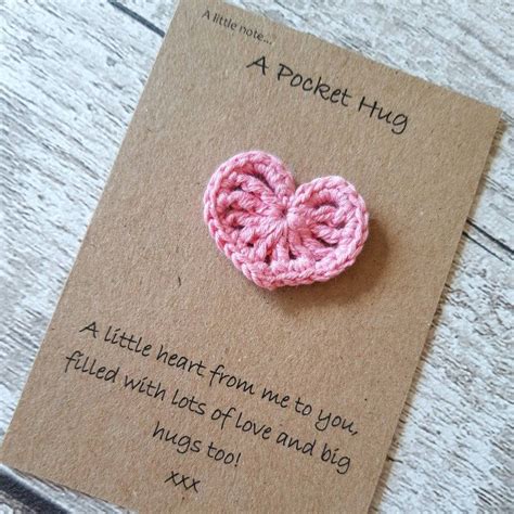 Pocket Hug Heart Thoughtful Gift Crochet Hug Gift Special Friend