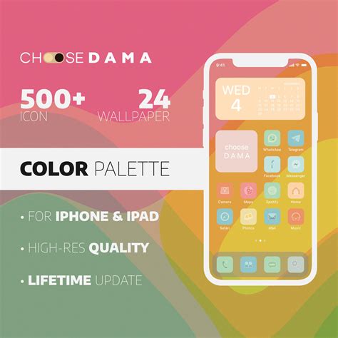 Color Palette iOS 14 Icon Pack for iPhone & iPad The Most | Etsy