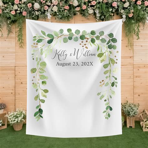 Greenery Personalized Backdrop – Chicfetti