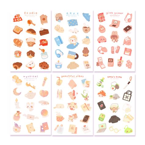 aesthetic items series sticker sheet yomihonei