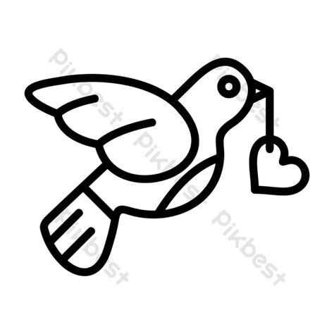 Love Bird Vector Line Icon PNG Images | AI Free Download - Pikbest