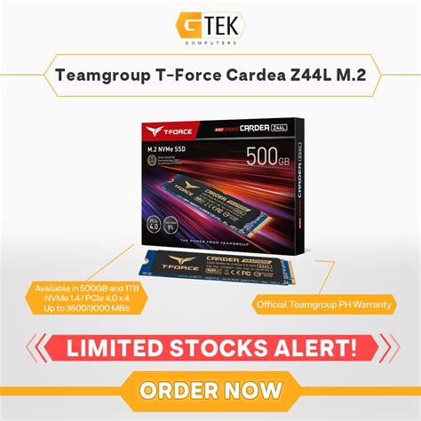 Teamgroup T Force Cardea Z44L 250GB 500GB 1TB M 2 NVMe PCIe 4 0 X 4 SSD