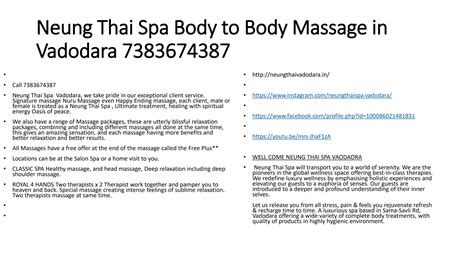 Neung Thai Spa Body To Body Massage In Vadodara 7383674387 By Golden