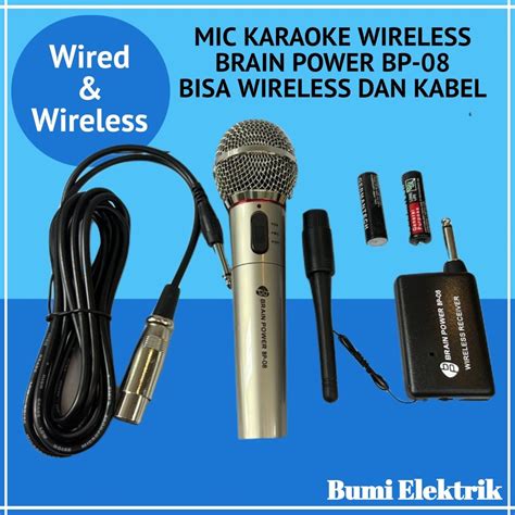 Jual Profesional Microphone Wireless Brain Power BP 08 Mikrofon