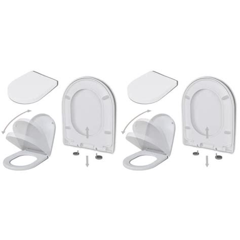 Vidaxl Abattant Wc Avec Frein De Chute Pcs Plastique Blanc