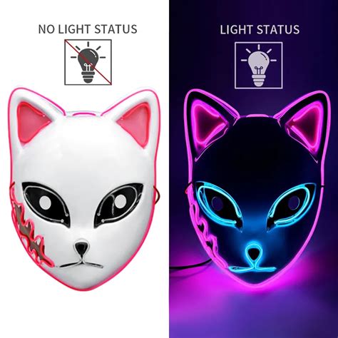 New Led Led Mask Mask Demon Slayer Mask Anime Cosplay Masques Halloween Decoration Cosplay