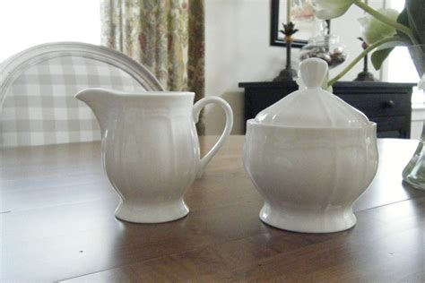 Mikasa Antique White Sugar Bowl And Creamer Source Unknown Sugar