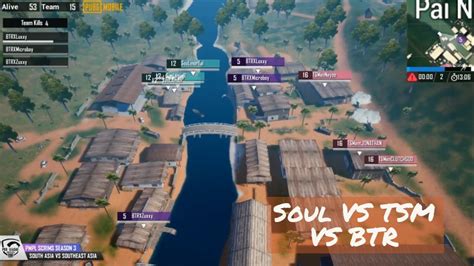 BTR VS TSM VS SOUL INTENSE FIGHT PMPL Scrims Season 3 Match 7 PUBG