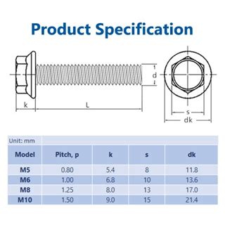 M M M Hex Flange Bolt Stainless Steel Allen Bolts Gb Skru