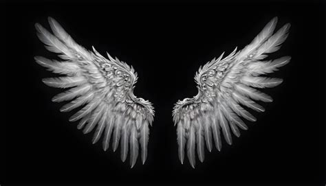 Premium Photo | Angel wings isolated on black background