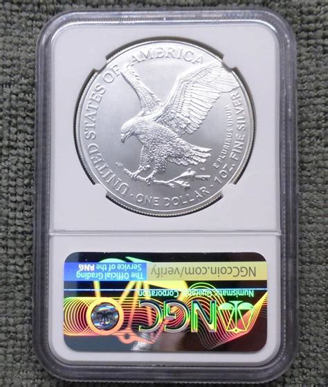 2022 NGC MS 68 Obverse Struck Thru Mint Error Silver Eagle Dollar