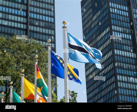 Botswana Bosnia Herzegovina And Member Nation Flags United Nations