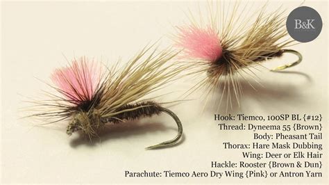 Tying Bloom Caddis Aero Dry Wing Parachute Dry Flies By Bk Youtube