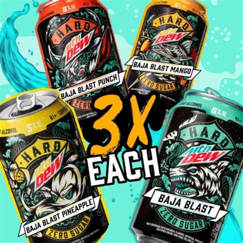 Hard Mtn Dew Baja Blast Variety Pack Cans Fl Oz Kroger