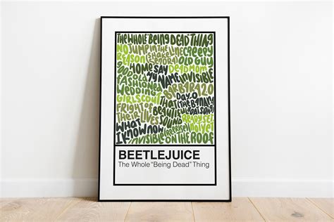 Beetlejuice Broadway Musical Handlettered Color Swatch Art - Etsy