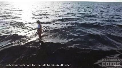 Hot Blonde Ballerina Beach Masturbation