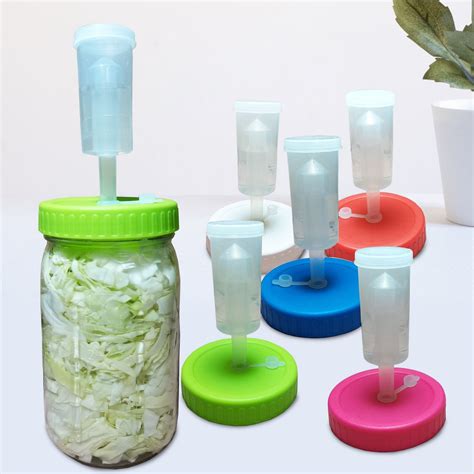 6 Pcs Fermentation Lids Set With Airlocks Home Kimchi Pickle Making Kit