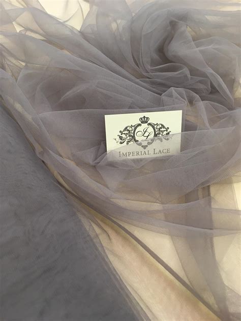 Soft Grey Tulle Fabric With Lilac Shade Tulle Lace Fabric From