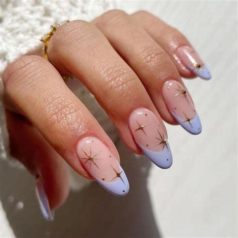 Faux ongles français courts rose amande Design étoile à pression ma