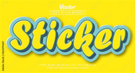 Editable text effects Sticker text in yellow and blue eyecatching ...