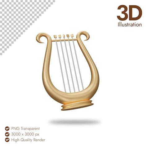 Premium Psd D Harp Icon Isolated On White Background