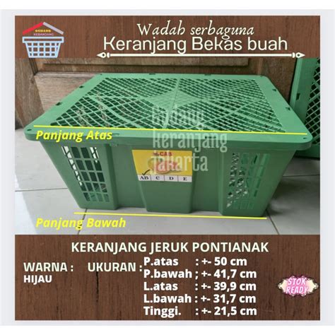 Jual KERANJANG PLASTIK BEKAS BUAH JERUK PONTIANAK P50xL40xT21 CM